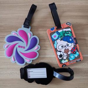 新款到货定制压花标志安全旅行航空软聚氯乙烯2D/3D硅橡胶行李行李促销商务礼品 - Product Image 4