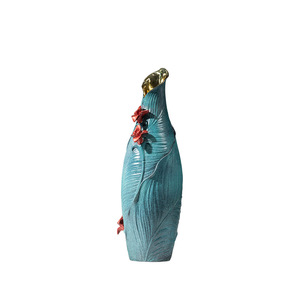 Copper Art <b>Workshop</b> Canna Flower Vase Colored Copper Handmade New Chinese Style Tabletop Ornament - Product Image 1