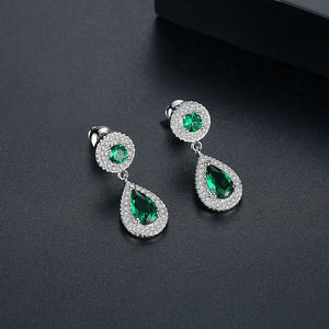 LUOTEEMI venta al por mayor de diseño de lujo de agua Zirconia cúbico boda novia <span class=keywords><strong>Sexy</strong></span> pendientes - Product Image 6