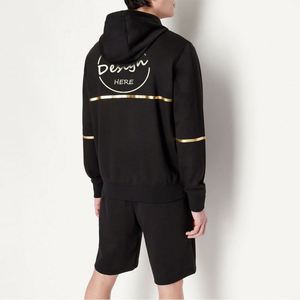 OEM pantalones cortos con logotipo personalizado de peso pesado bordado cremallera sudadera polar francés Terry pantalones cortos de corte suelto y Sudadera con capucha para hombre - Product Image 5