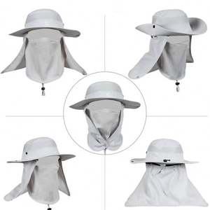 Chapeau de pêche sportif unisexe en nylon à large bord, protection UV solaire, avec rabat pour le visage et le cou, idéal pour le jardinage - Product Image 2