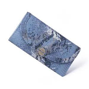 Latest design ladies purse OEM manufacturer make snake pattern women PU leather wallet