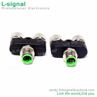 Connecteur adaptateur de type Y M12 4 broches 5 broches étanche A-Code Y-Splitter mâle vers 2 connecteurs électroniques fournisseur femelle