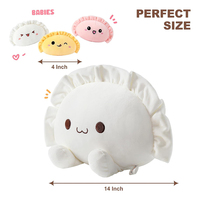 Adorable Coussin en Peluche en Forme de Dumpling Maman 14 Pouces avec 3 Petits de 4 Pouces, Jouets en Peluche en Forme de Famille Alimentaire, Cadeaux pour Enfants
