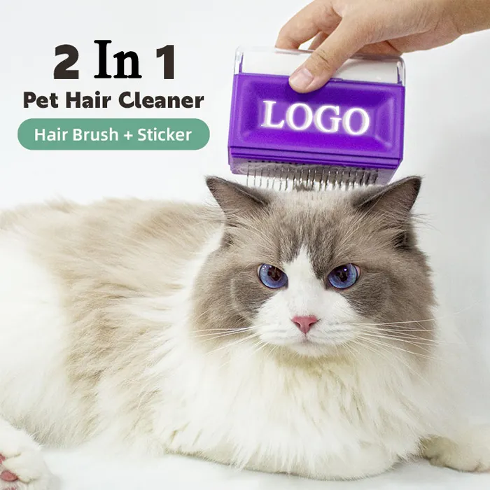 नई आगमन कस्टम लोगो 2 में 1 पालतू कंघी स्वत: बालों को हटाने के लिए कंघी बाँध रही सौंदर्य स्वयं सफाई पालतू ब्रश बिल्ली और कुत्ते