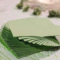 Serviettes en papier de couleur vert sauge de pâte de bois vierge personnalisée pour restaurant occidental français avancé
