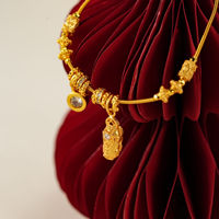 Bracelet Pendentif Gourd Pixiu en Alliage d'Or et Zircon pour Femme TANGPEI, Bijoux de Mode