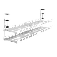 Support de rangement sous table, pour bureau d'ordinateur, avec fente pour câbles de données et boîte de rangement, support de câbles en acier au carbone