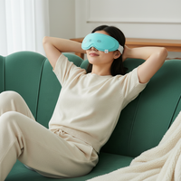 Masque oculaire chauffant à vibration et acupression ultra-léger avec minuteur intégré de 15 minutes, en silicone ajustable, rechargeable par USB