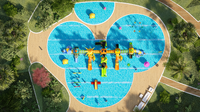 Équipement de parc aquatique extérieur sur le thème de l'octopus marin MiTeng L0024, toboggans, filets d'escalade, acier inoxydable, plastique, CE