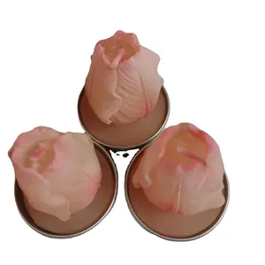 Decorative Small Scented Candle Pink Rose Shaped Candle for Wedding Party Home Decor Birthday flower Candle Vendors e