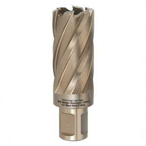 Sierra de núcleo largo Fervi con accesorio Weldon de 120 mm para cortar madera y metal - Product Image 2