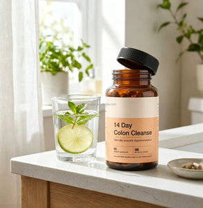 Suplemento para el Equilibrio Digestivo Hecho en el <span class=keywords><strong>Reino</strong></span> Unido, Desintoxicación y Limpieza de Colon de 14 Días, 90 Cápsulas Veganas, Sin Gluten, Sin OMG, Certificado GMP - Product Image 1