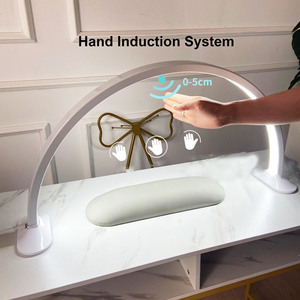 Actualización Super brillo 48W LED escritorio luz 750mm manicura belleza tatuaje uñas lámpara de mesa Detección de mano media luna Luz - Product Image 4