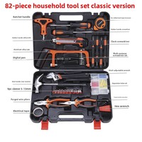 Ensemble d'outils ménagers haut de gamme CN de 82 pièces, boîte à outils multi-usages OEM, kit combiné d'outils à main pour électriciens et charpentiers