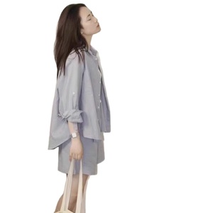 <strong>2026</strong> Women's High-end Eco-Friendly Quick Dry Breathable <strong>Cotton</strong>-linen Casual Long Sleeve Sports Shirt Shorts Set Summer Stylish - Product Image 2