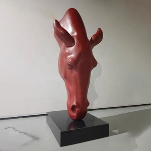 Escultura Moderna de Fibra de Vidrio Personalizada, Venta Directa de Fábrica, Escultura de Cabeza de Caballo de Bronce de Gran Tamaño, Busto de Caballo de Resina para Galería - Product Image 3