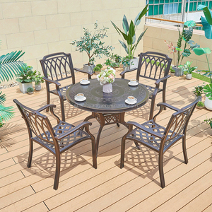 Conjunto <span class=keywords><strong>de</strong></span> Comedor Económico para Jardín con Mesa <span class=keywords><strong>y</strong></span> <span class=keywords><strong>Sillas</strong></span> <span class=keywords><strong>de</strong></span> Aluminio Fundido para Exteriores - Product Image 6