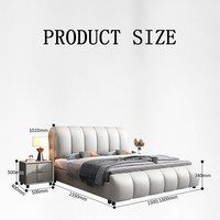 Vente en usine de meubles de chambre à coucher lit King Size avec rangement au design moderne lit double de luxe pour la chambre