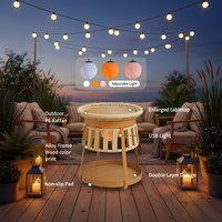 Table d'appoint de jardin, table basse de balcon, table de patio en acier thermolaqué résistant aux intempéries, design moderne et durable