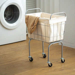 Carrito Organizador de Malla Metálica con Ruedas de Gran Capacidad (48L), Cesto para Ropa Sucia, Almacenamiento para Baño y Sala de Estar - Product Image 1