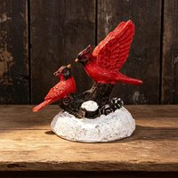 Ornement d'oiseaux cardinaux rouges en résine, vente directe usine, statue d'oiseaux sur souche, décoration de table hivernale, cadeau de Noël pour salon