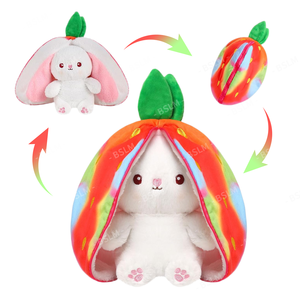 ตุ๊กตากระต่ายนุ่มนิ่มน่ารัก 2 in 1 แบบกลับด้านได้ พร้อมซิปแปลงหูได้ ของขวัญวันอีสเตอร์ ตุ๊กตาของเล่นนุ่มนิ่ม - Product Image 1