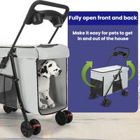 Poussette pliable multifonction pour chien avec roues tout-terrain pour animaux de compagnie de taille moyenne à grande, voyages, promenades en plein air