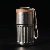 Mug à café isotherme portable en titane pur à double paroi de 410 ml, écologique, avec couvercle à affichage numérique