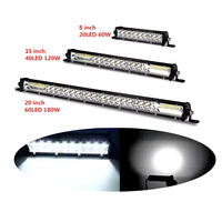 Barre lumineuse LED double rangée 8 pouces 15 pouces 20 pouces 12D Slim 60W 120W 180W 4x4 pour voiture Lada Tracteurs SUV ATV Tout-terrain Lumière de travail LED