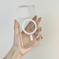 Étui de téléphone à charge sans fil Transparent acrylique TPU magnétique pour iPhone 17 Air 16 Pro Max Vente en gros Blanc Brillant