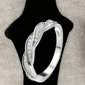 Luxury <b>Solid</b> 925 Sterling <b>Silver</b> 18K Gold Plated Zircon Gemstone Engagement Ring-Trendy Wedding & Anniversary Gift Jewelry - Product Image 2