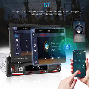 Podofo 1din 7 "HD có thể thu vào màn hình cảm ứng xe MP5 Máy nghe nhạc không dây Carplay Android Auto Car đài phát thanh BT EQ FM AM RDS + từ xa - Product Image 3