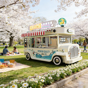 Food Truck Électrique Compact Facile à Utiliser et à Stationner Idéal pour la Vente Ambulante Urbaine et les Événements Festifs - Product Image 1