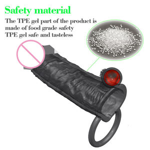 Vibrierende Kondome Vergrößerung für Männer Wieder verwendbare Kondome Dildo Vibrator Penis Ring Ärmel Adult Sex <span class=keywords><strong>Shop</strong></span> Sexspielzeug für Paare - Product Image 4