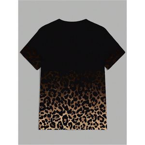 เสื้อยืดแขนสั้นคอกลมลายเสือดาวสำหรับผู้ชาย FOXA เนื้อผ้าเจอร์ซีย์ระบายอากาศได้ดี เหมาะสำหรับฤดูร้อน - Product Image 2