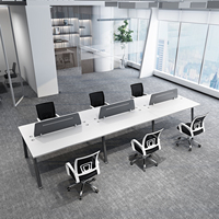Table de bureau pour ordinateur portable de bureau commercial modulaire de conception classique pour le bureau de directeur bureau haut de gamme de 6 personnes