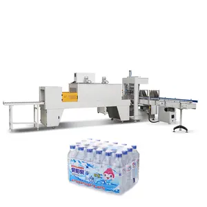 Automatic PE Film Cut Wrap Heating Shrink Packing Machine Water Juice Bottle High Speed Packaging Line