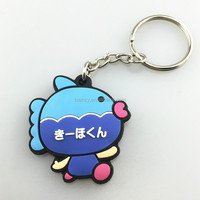 Porte-clés personnalisé en PVC avec personnage de dessin animé 3D mignon, en matière plastique