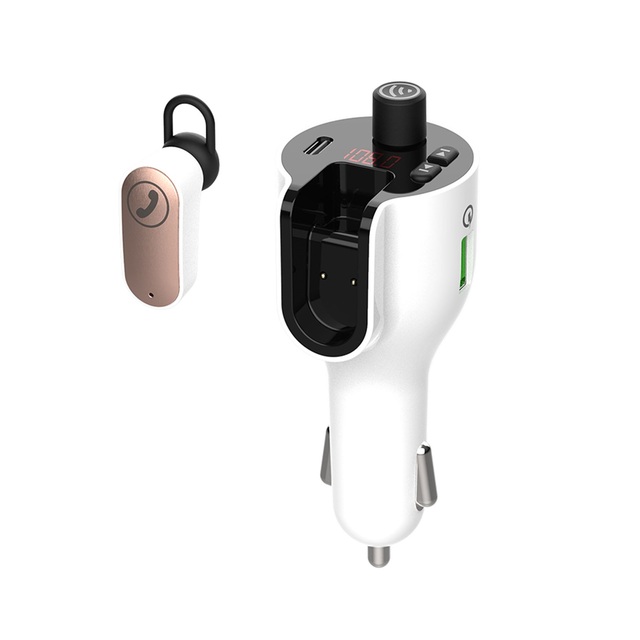 Privacy Protection BT5.4 Wireless QC3.0 USB-C Car Charger FM Transmitter Earphones Headphones Headsets Handsfree Car Kit