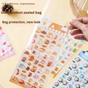 Stiker 3D Stereo Anak-Anak Kreatif Kartun Glitter Kristal Timbul Menyala dalam Gelap Bahan PVC+PET+Resin Epoksi Berkualitas Tinggi - Product Image 4