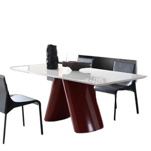 โต๊ะรับประทานอาหารหินอ่อนสไตล์มินิมอลอิตาลี รูปทรงสี่เหลี่ยมผืนผ้า ดีไซน์ทันสมัย โครงสร้างแข็งแรง สำหรับห้องนั่งเล่น - Product Image 5