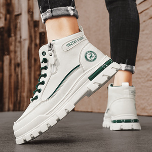 Chaussures pour hommes, confortables et douces, surface en cuir, nouvelles bottes de sport et de loisirs respirantes, antidérapantes et résistantes à l'usure - Product Image 6
