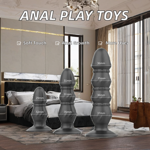 Dehnbare Analperlen und Plugs aus Silikon, Sexspielzeug für Erwachsene, Masturbation für Homosexuelle, mit aufblasbarem Anusstöpsel aus Edelstahl für Analsex - Product Image 6