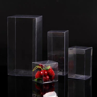 Boîte en plastique transparente carrée pour cadeaux de mariage, bonbons, chocolat, en PET, avec carte en papier doré