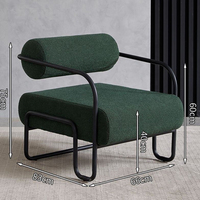 Nouveau best-seller Design minimaliste Fauteuil canapé simple en fer pour salon décontracté en velours teddy