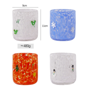 Vaso <span class=keywords><strong>de</strong></span> Vidrio Navideño, Vaso para Jugo, Vaso para Beber, Hecho a Mano, Gran Cantidad, Precio Bajo en Oferta - Product Image 5