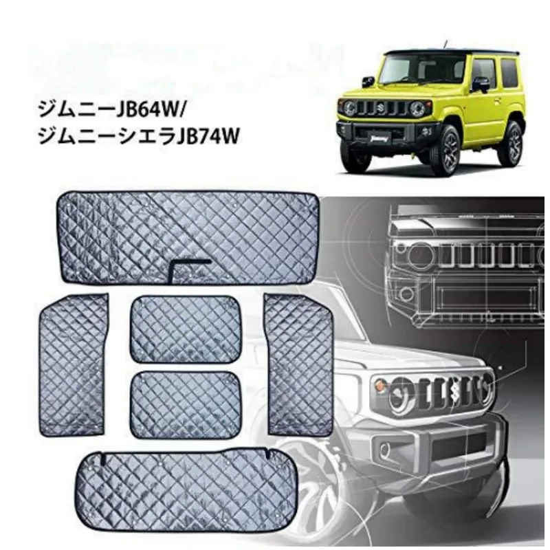 TELLIKA 6pcs Full Set Sunshade Windshield UV Block Shield Cover Car Windows Sun Shade for Suzuki Jimny JB64W JB74 accessories