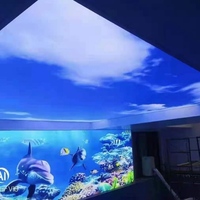Peintures murales personnalisées pour salon et chambre à coucher, panneau lumineux LED ciel bleu pour plafond