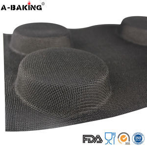 Silicone <span class=keywords><strong>Hamburger</strong></span> Forme di Pane Perforato Da Forno Stampi Antiaderente Cottura Fogli, Focacce di Pane Della Muffa 4 Cavità - Product Image 3